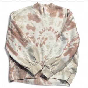 Abercrombie & Fitch Tie-Dye Sweatshirt in Cream and Brown
